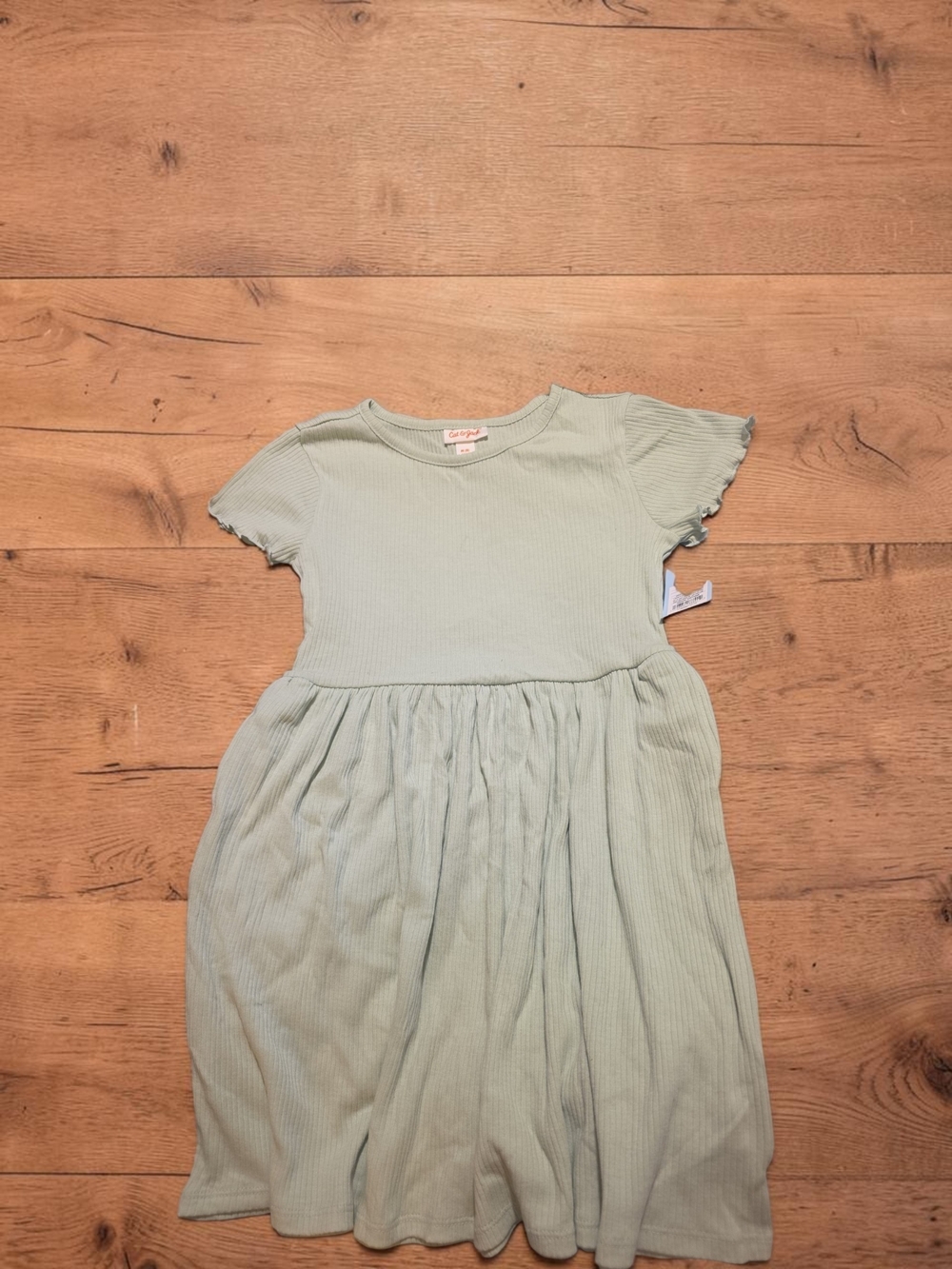 Cat & Jack Mint Green Ribbed Short Sleeve Dress
